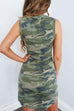 Margovil Knot Waist Sleeveless Camo Dress