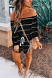 Margovil Oxygen Off Shoulder Beauty Striped Jumpsuit