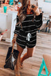 Margovil Oxygen Off Shoulder Beauty Striped Jumpsuit