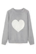Margovil Color Block Love Heart Knit Sweaters