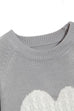Margovil Color Block Love Heart Knit Sweaters