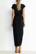 Margovil Crewneck Side Split Irregular Slim Dress