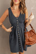 Margovil Sleeveless Button Down Swing Dress in 4 Colors