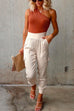 Margovil High Waist Skinny Satin Pants with Pockets(3 Colors Available)