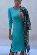 Margovil Crewneck Long Sleeve Buttons Cozy Dresses