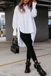 Margovil Lapel High Low Hem Button Down Shirt