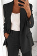 Margovil Lapel One Button Solid Office Blazer