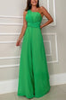 Margovil Sleeveless One Shoulder Waisted Flare Wide Leg Jumpsuit
