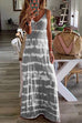 Margovil V Neck Tie Dye Casual Maxi Cami Dress