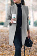 Margovil Ellen Stand Collar Open Front Pockets Coat