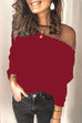 Margovil Mesh Patchwork Long Sleeve Tops