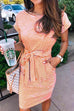 Margovil Bow Knot Waist Striped Dress