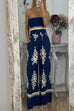 Margovil Off Shoulder Smocked High Waist Wide Leg Printed Jumpsuit