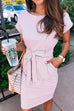 Margovil Bow Knot Waist Striped Dress
