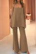 Margovil Elegant Cami Top and Wide Leg Pants Solid Set