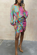 Margovil Moxi Long Sleeve Printed Wrap Dress