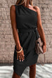 Margovil One Shoulder Tie Waist Party Dress