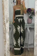 Margovil Off Shoulder Smocked High Waist Wide Leg Printed Jumpsuit