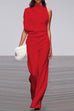 Margovil Solid One Shoulder Wide Leg Jumpsuit