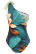 Margovil Bow One Shoulder One-piece Swimsuit Ruffle Cover Up Skirt Printed Set