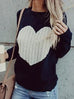 Margovil Color Block Love Heart Knit Sweaters