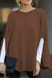 Margovil Crewneck Batwing Sleeve Cloak Top