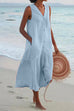 Margovil V Neck Sleeveless Beach Midi Dress(7 Colors)
