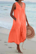 Margovil V Neck Sleeveless Beach Midi Dress(7 Colors)