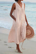 Margovil V Neck Sleeveless Beach Midi Dress(7 Colors)