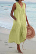 Margovil V Neck Sleeveless Beach Midi Dress(7 Colors)