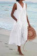 Margovil V Neck Sleeveless Beach Midi Dress(7 Colors)