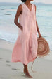 Margovil V Neck Sleeveless Beach Midi Dress(7 Colors)