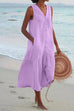 Margovil V Neck Sleeveless Beach Midi Dress(7 Colors)