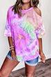 Margovil Cold Shoulder Short Sleeve Tie Dye T-shirt