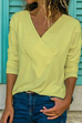 Margovil V-neck Long Sleeve Solid Basic Shirts