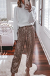 Margovil Drawstring Mid Waist Glitter Sequin Pants