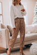 Margovil Drawstring Mid Waist Glitter Sequin Pants