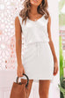 Margovil V Neck Butterfly On Shoulder Drawstring Waist Dress