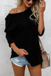 Margovil Long Sleeve Curve Hem Casual T-shirt